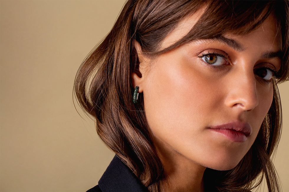 Link Earring - Tsavorites