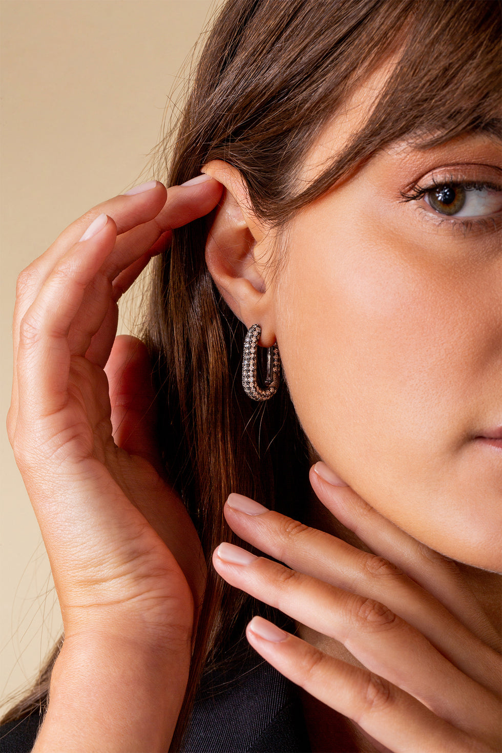 Link Boucle d'oreille - Diamants Bruns