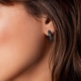 Link Earring - Black Diamonds