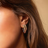 Link Earring - Yellow & Orange Sapphires