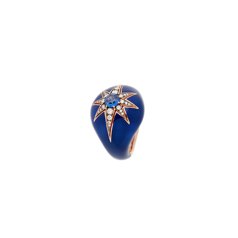 Aïda Bague Bleu Marine - Saphir Bleu - Diamants