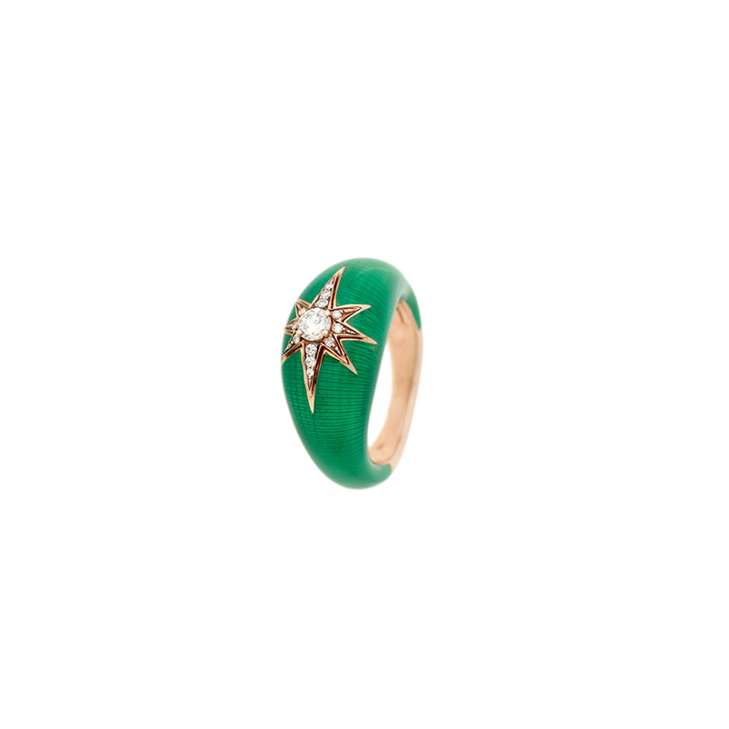 Aïda Bague Verte - Diamants