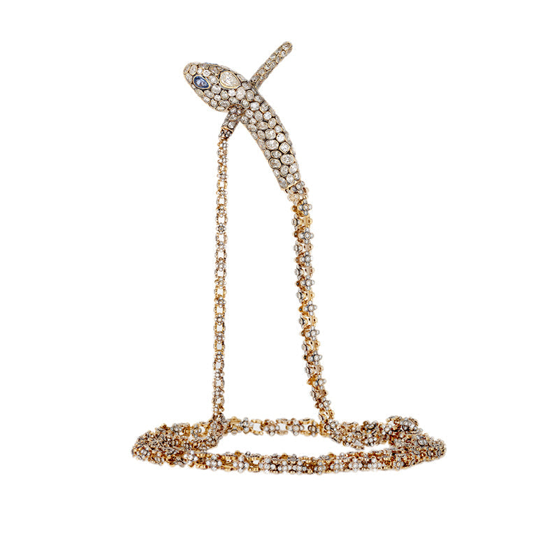 Basilik Necklace - Diamonds - Blue Sapphires