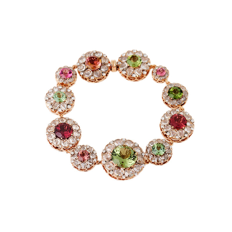 Beirut Rosace Necklace - Colored Tourmalines - Diamonds