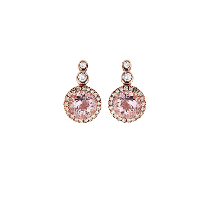 Beirut Earrings - Morganites - Diamonds