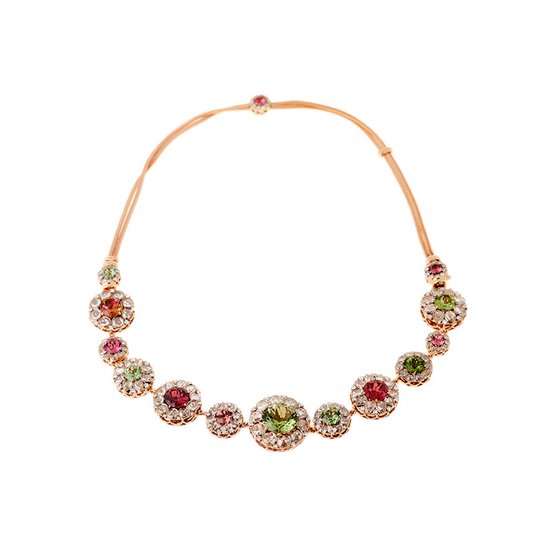 Beirut Rosace Necklace - Colored Tourmalines - Diamonds