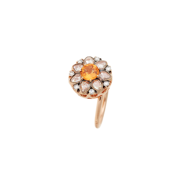 Beirut Rosace Bague - Spessartite - Diamants