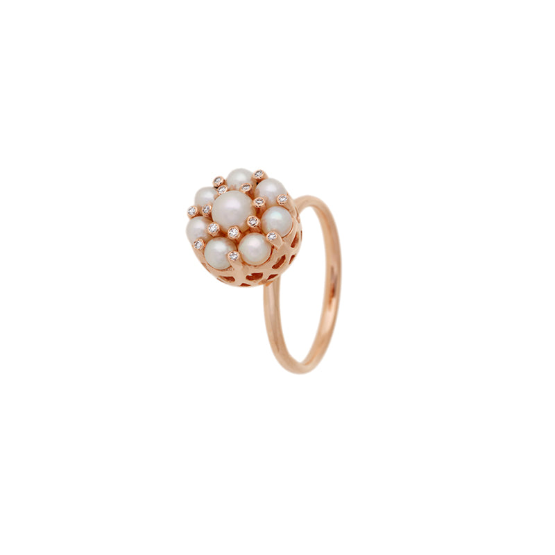 Beirut Rosace Bague - Perles - Diamants