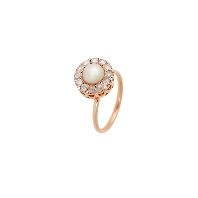 Beirut Rosace Bague - Perle - Diamants