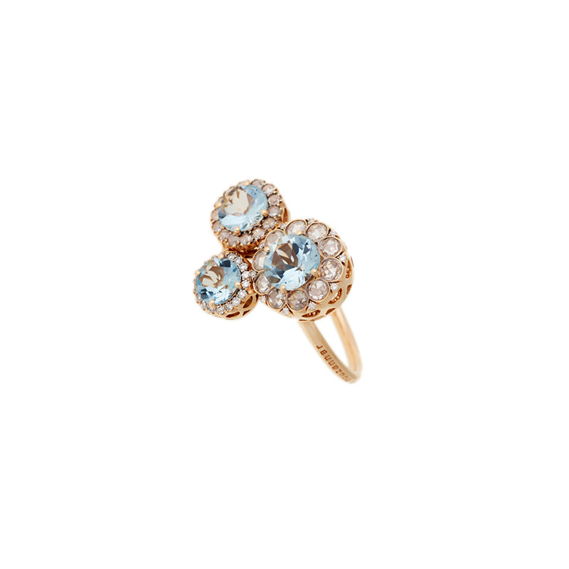 Beirut Rosace Bague - Aigues-marines - Diamants