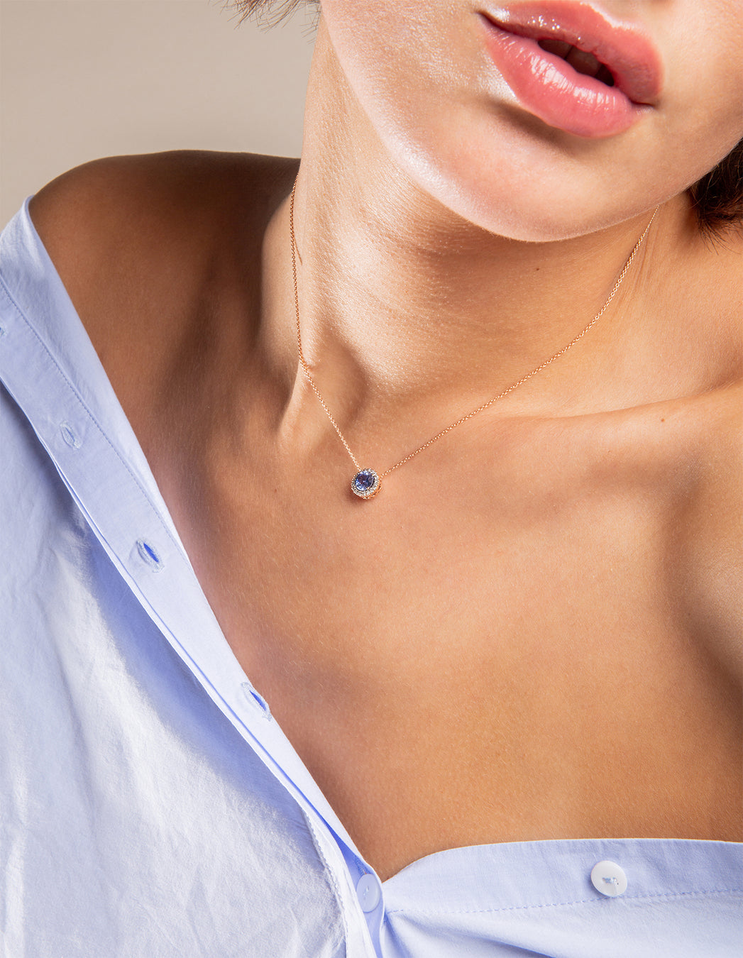 Beirut Pendentif - Saphir bleu - Diamants
