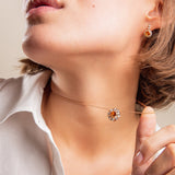 Beirut Rosace Pendant - Spessartine - Diamonds