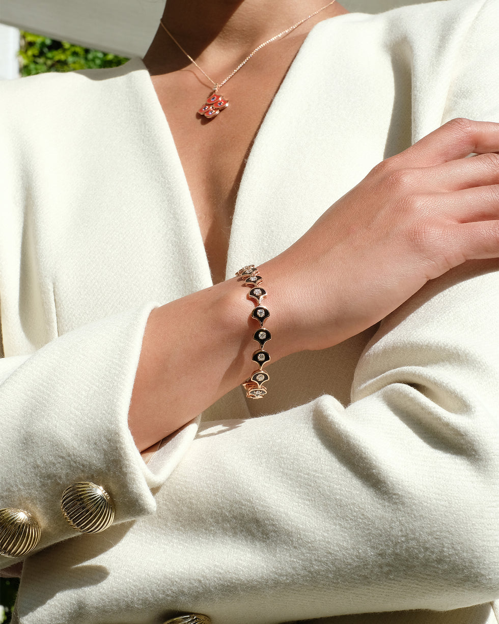 Fish For Love Bracelet Noir - Diamants