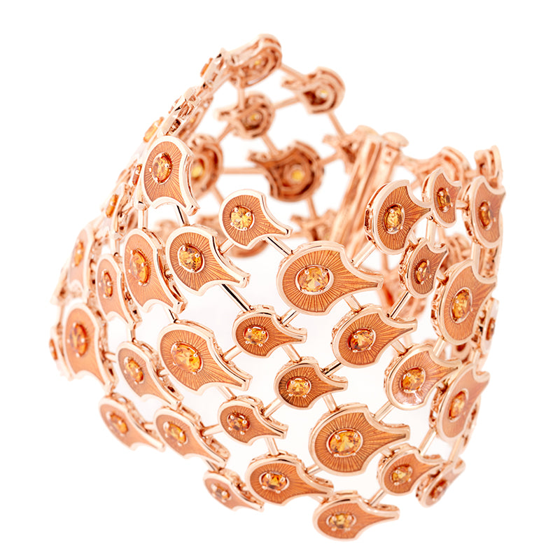 Unique Fish For Love Scales Orange Bracelet - Spessartines