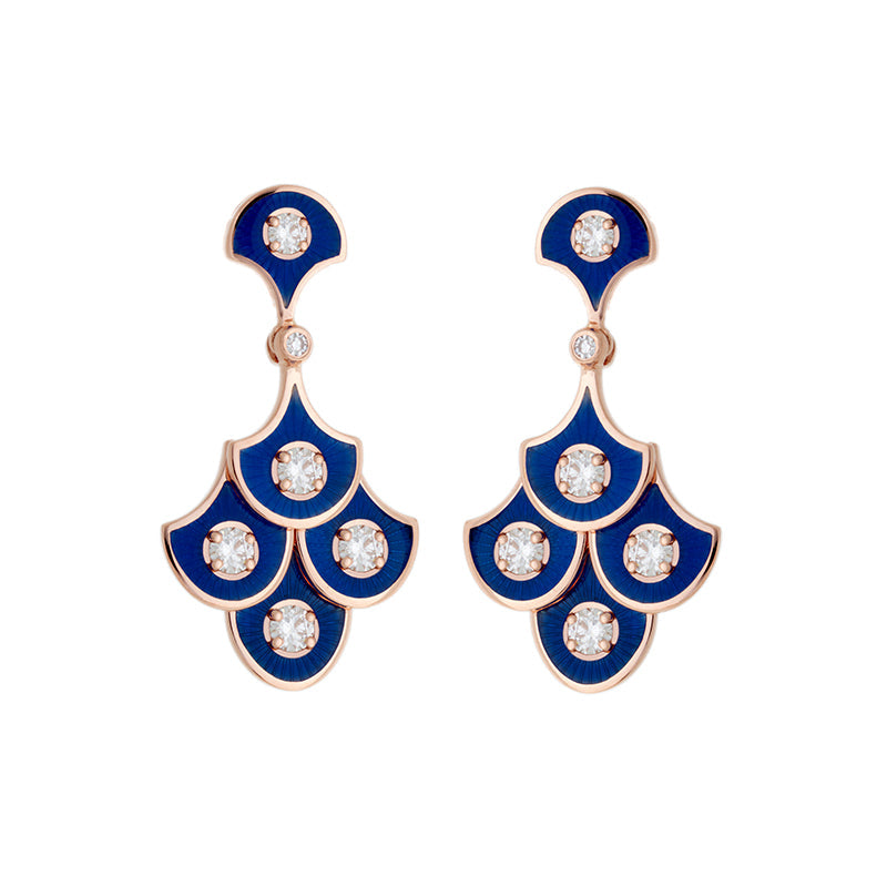 Fish For Love Boucles d'oreilles Bleu Marine - Diamants