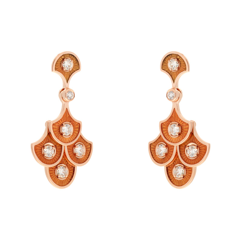 Fish For Love Boucles d'oreilles Orange - Diamants