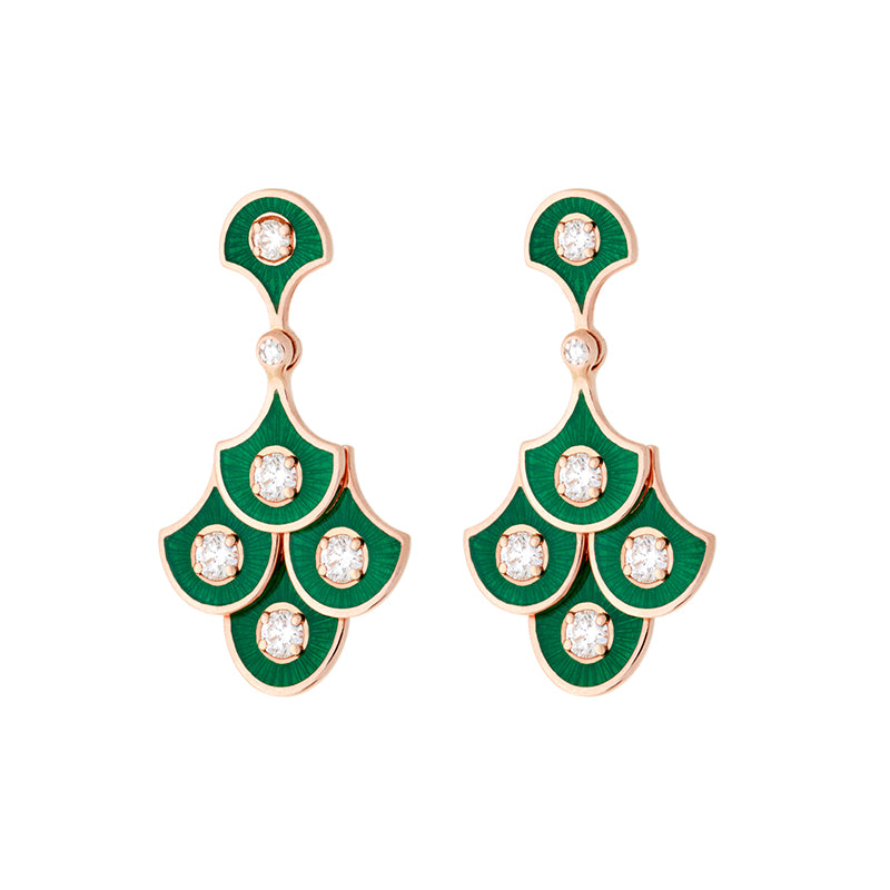 Fish For Love Boucles d'oreilles Vertes - Diamants