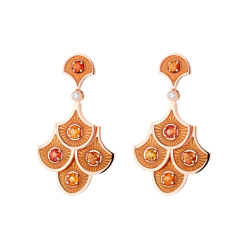 Fish For Love Boucles d'oreilles Oranges - Saphirs Oranges - Diamants