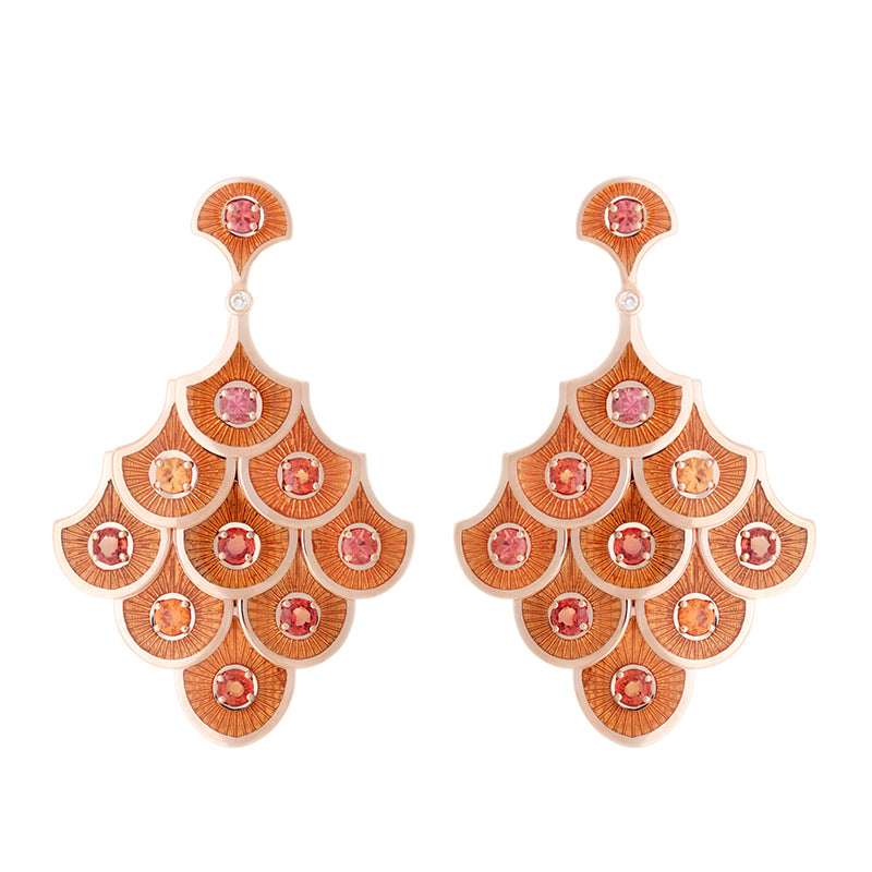 Fish For Love Boucles d'oreilles Oranges - Saphirs Oranges - Diamants