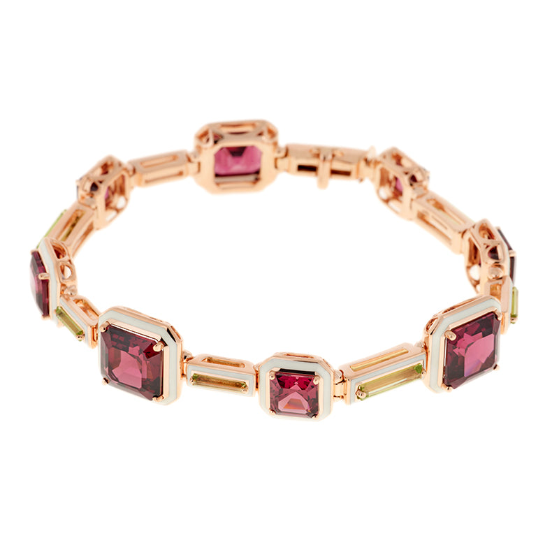 Gemma Bracelet - Rhodolites - Peridots