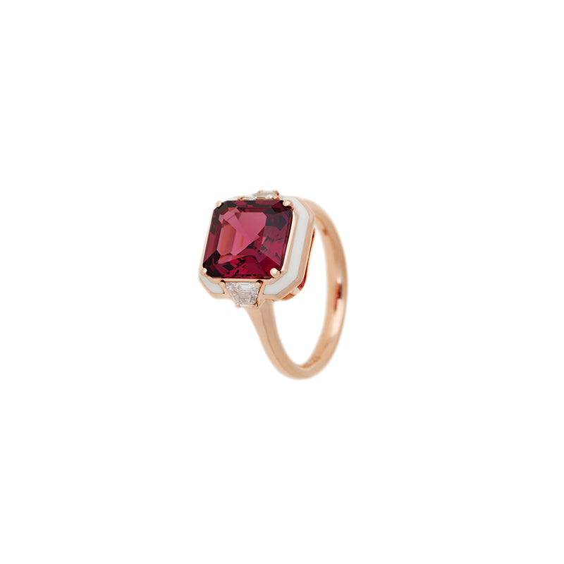 Gemma Bague - Rhodolite - Diamants