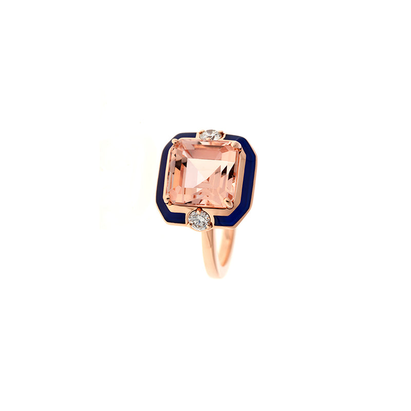 Gemma Bague - Morganite - Diamants