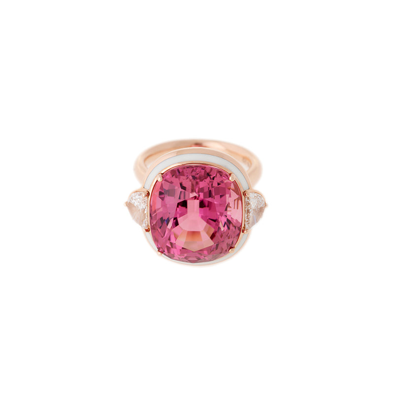 Gemma Ring - Pink Tourmaline - Diamonds