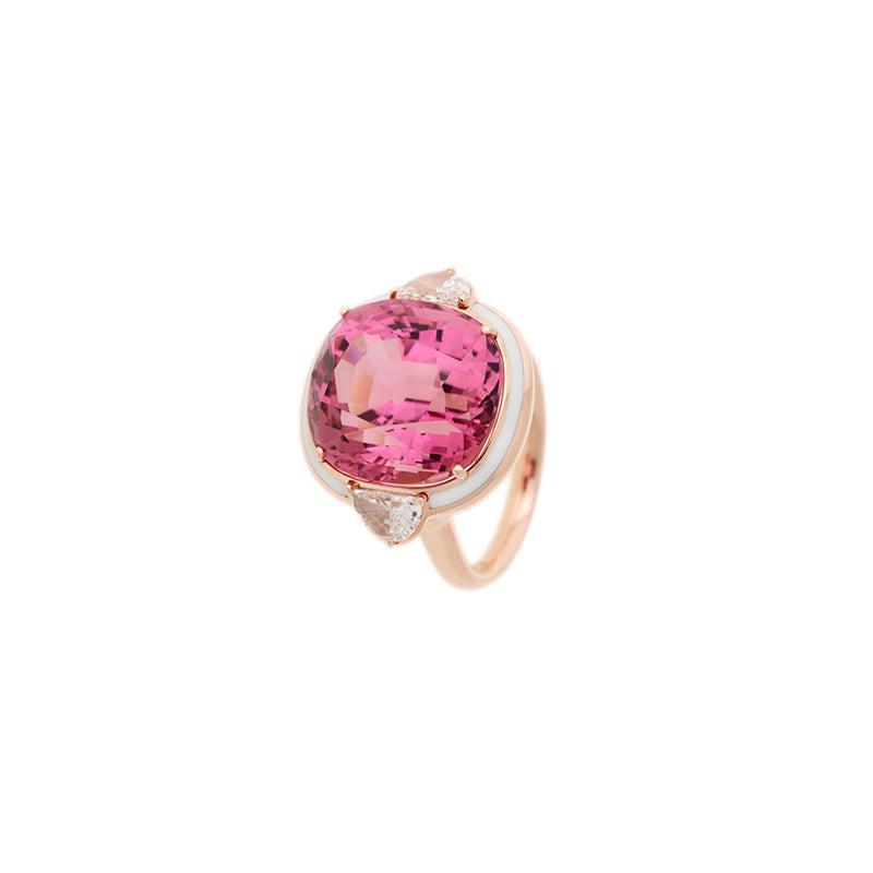 Gemma Bague - Tourmaline Rose - Diamants