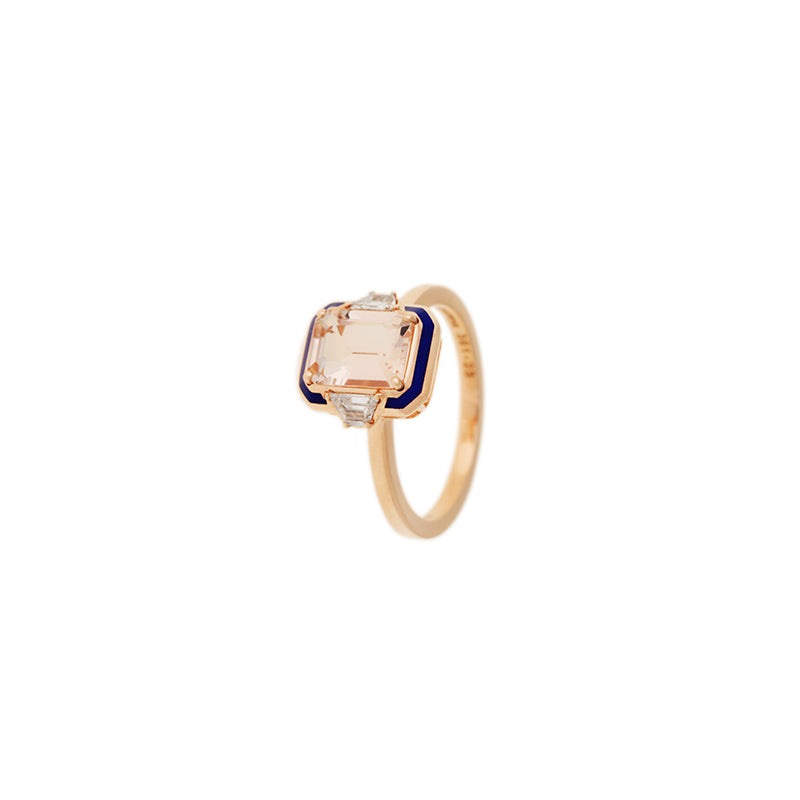 Gemma Ring - Morganite - Diamonds