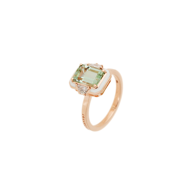 Gemma Ring - Green Tourmaline - Diamonds