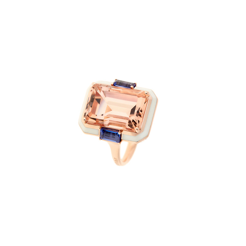 Gemma Ring - Morganite - Tanzanites