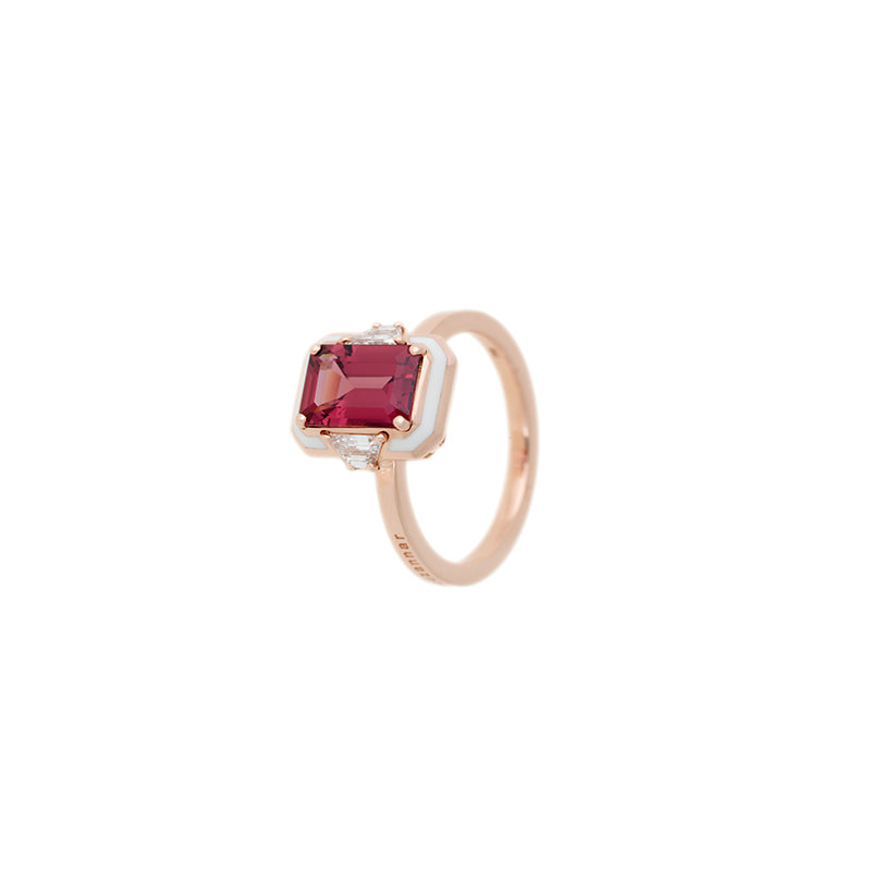 Gemma Ring - Rhodolite - Diamonds