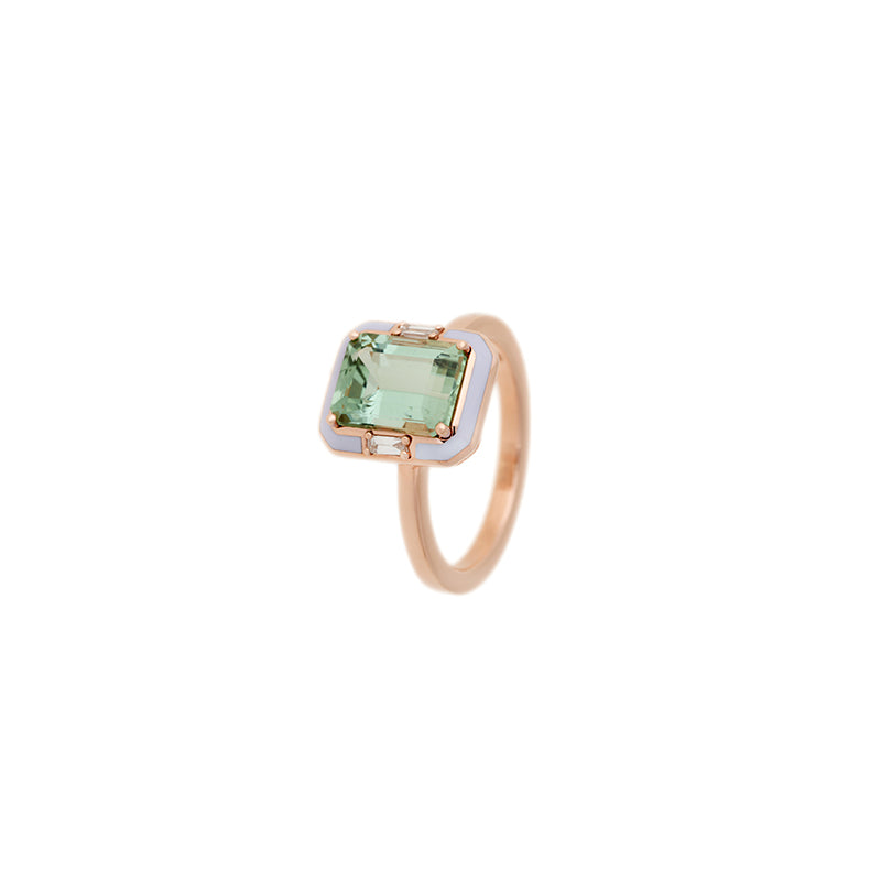 Gemma Ring - Green Tourmaline - Diamonds