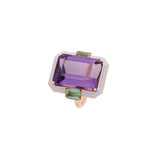 Gemma Bague - Améthyste - Tourmalines vertes