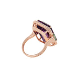 Gemma Bague - Améthyste - Tourmalines vertes