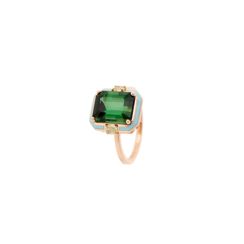 Gemma Bague - Tourmaline Verte - Diamants