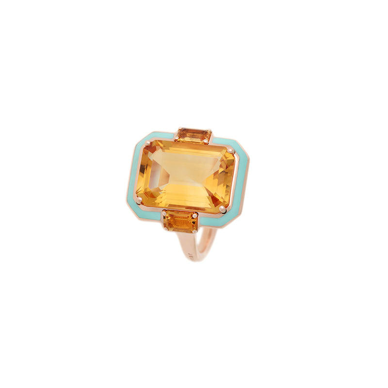 Gemma Ring - Citrine - Yellow Tourmalines