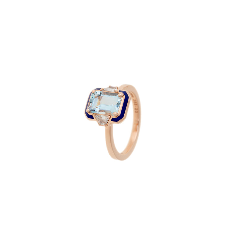 Gemma Bague - Aigue-Marine - Diamants