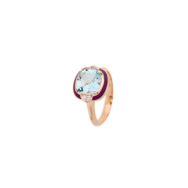Gemma Bague - Aigue-Marine - Diamants