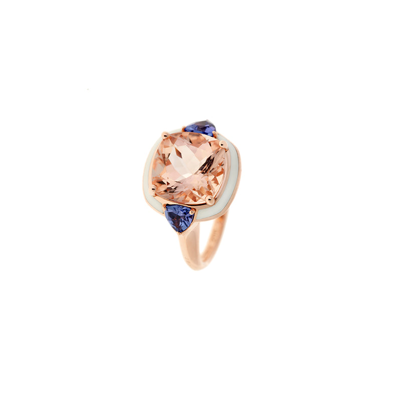 Gemma Ring - Morganite - tanzanites