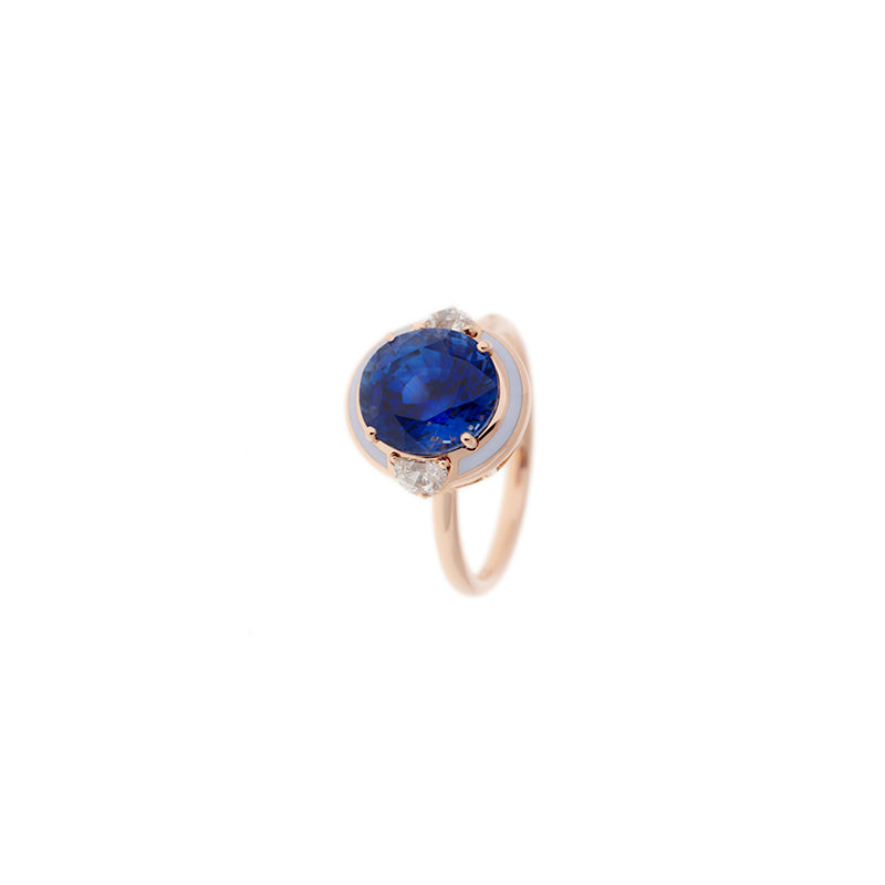 Gemma Bague - Saphir Bleu - Diamants