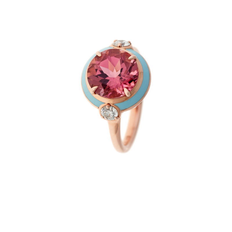 Gemma Ring - Pink Tourmaline - Diamonds