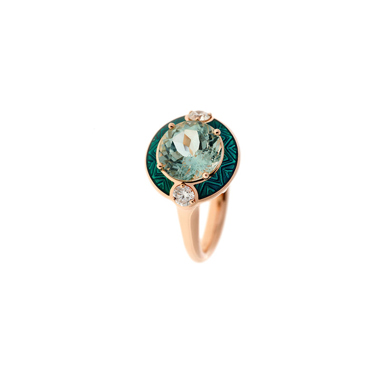 Gemma Bague - Tourmaline Verte - Diamants