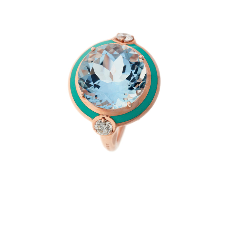 Gemma Bague - Aigue-marine - Diamants