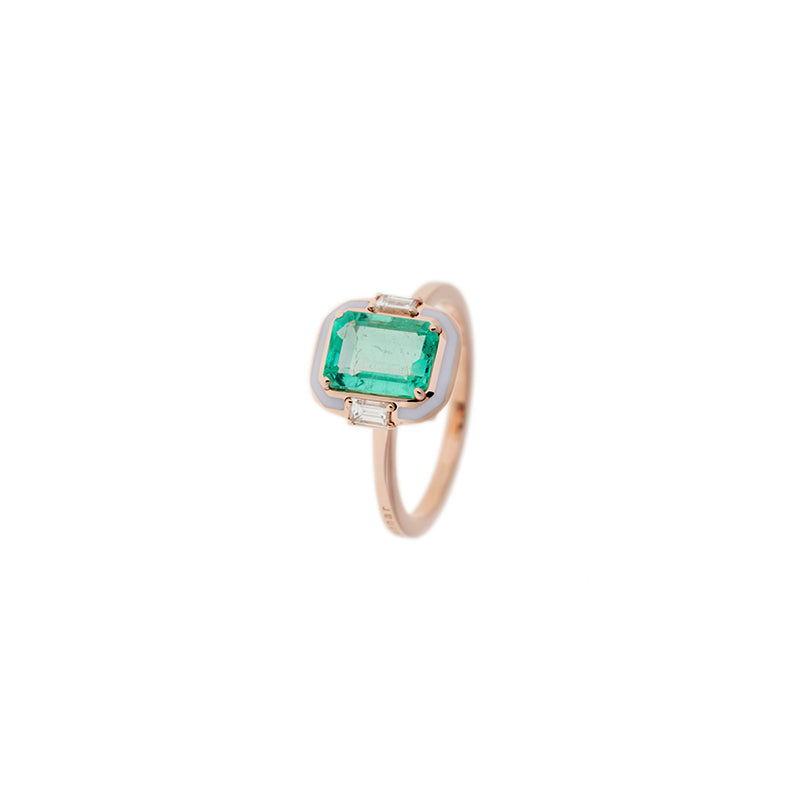 Gemma Bague - Emeraude - Diamants