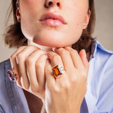 Gemma Bague - Améthyste - Tourmalines vertes