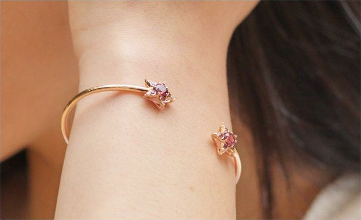 Istanbul Bracelet - Rhodolites - Diamants