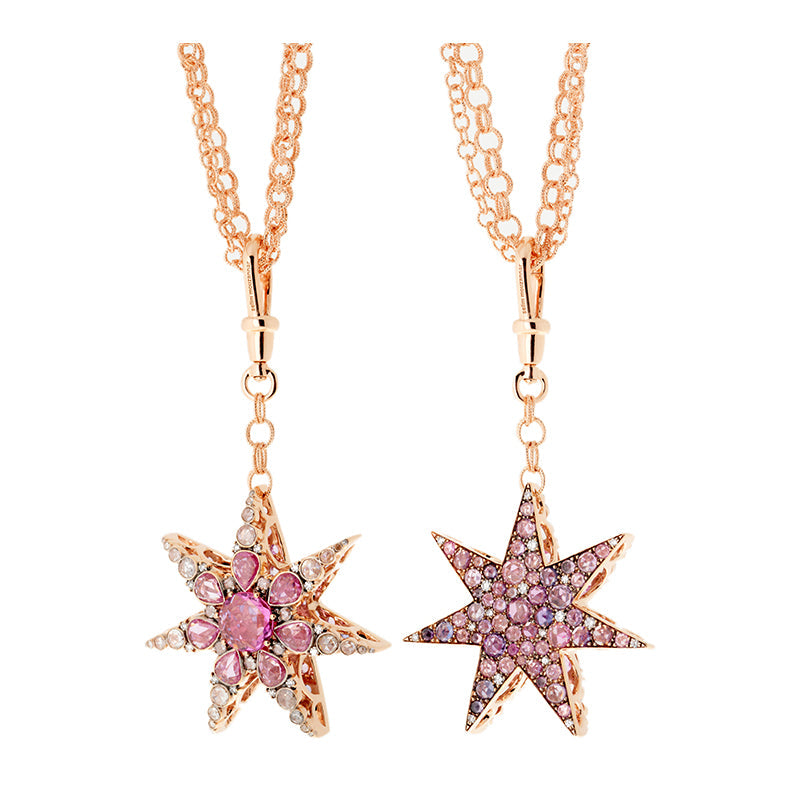 Istanbul Pendentif - Saphirs Roses - Diamants