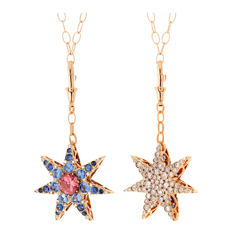 Istanbul Pendentif - Saphirs Bleus - Tourmaline Rose - Diamants