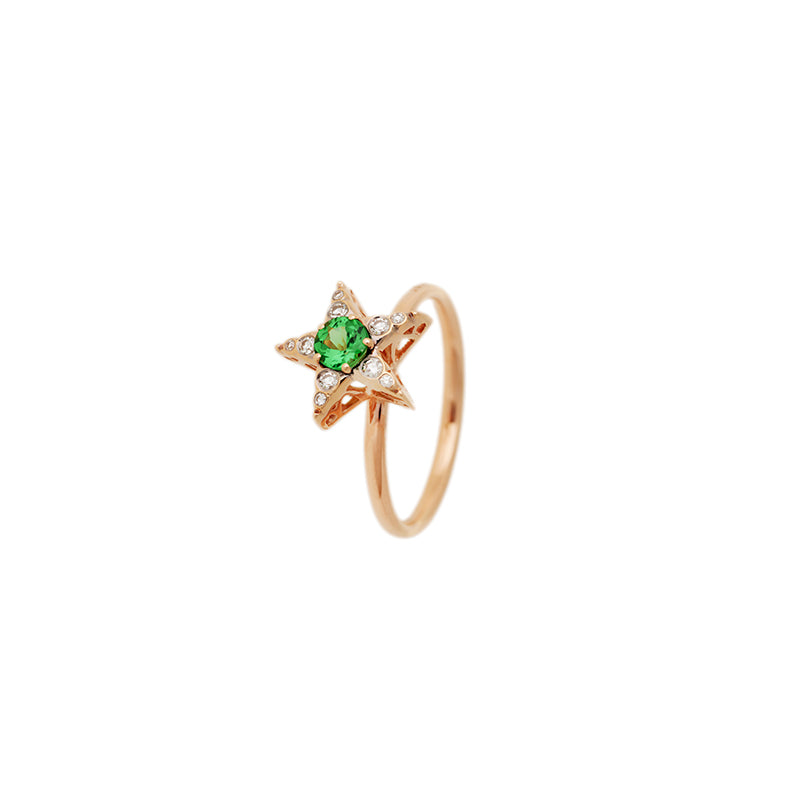 Istanbul Ring - Tsavorite - Diamonds